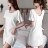 Sleeping Skirt for Women in Summer Thin Design Without Chest Cushion Girl's Skirt Sexy Women's Sleepwear Loose Fit Can Be Worn Outside Short Sleeved