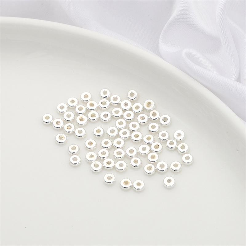 14K Gold-Plated Silver Tone Beads: Thick Spacer & Flat Loose Beads for DIY Jewelry and Bracelets