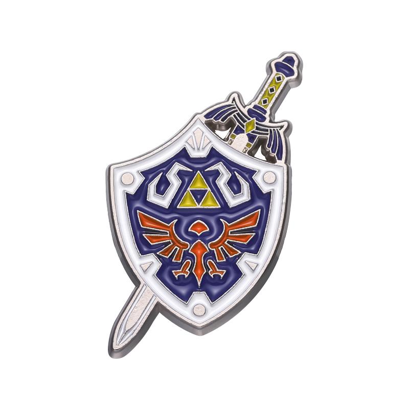 Anime Game Enamel Pins Custom Sword Witch Shield Brooch Lapel Badges Cartoon lement Shield Jewelry Gift for Player