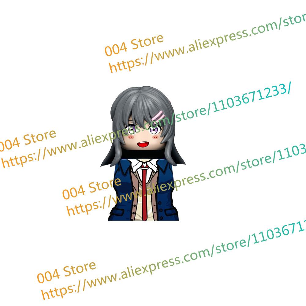 18+ Adult Building Block MOC Anime Action Figure Sexy Model Date Cartoon Swimwear Girl Hair Kit Ornament Toy Gift Collection F31