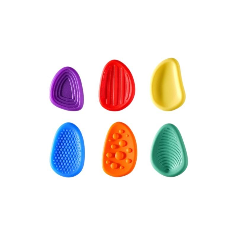 6Pcs Textured Sensory Fidget Toy Set, Colorful Squeeze Stress Relief Toys,Portable Anxiety Relief Desk & Travel Toys for Kids 3+ and Adults