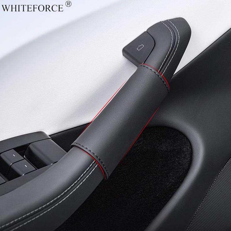 For Tesla Model Y Juniper 2025 Door Inner Handle Leather Cover Model 3 Highland Door Handle Leather Protective Case Accessories