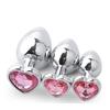 Analplugs Herz 3 Größen Edelstahl Kristall Analplug Abnehmbarer Buttplug Stimulator Analsexspielzeug Prostata-Massagegerät Dildo