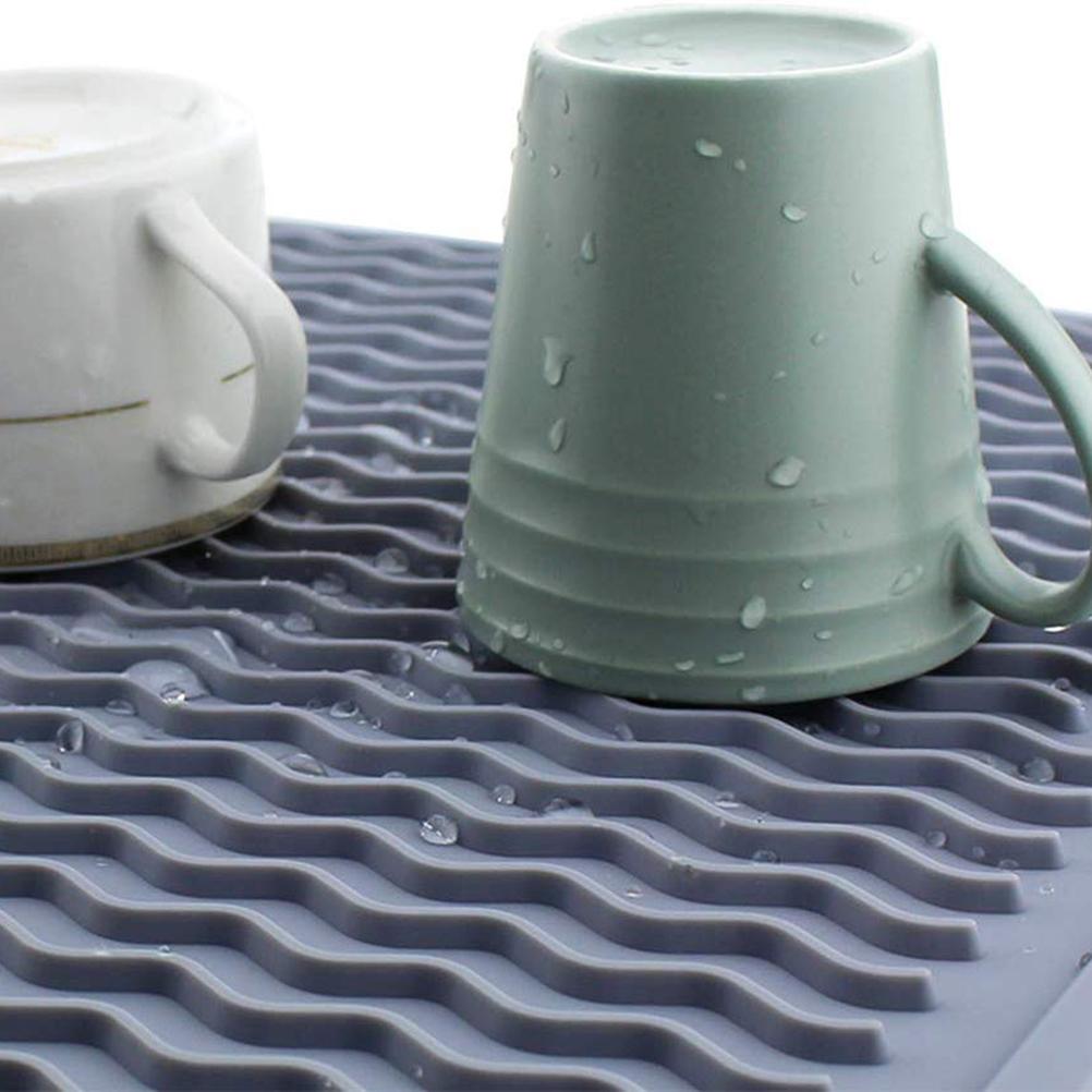 Silicone Dish Drying Mat Kitchen Drainer Dish Draining Mat Sink Mat Large Dish Drying Mat