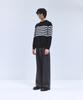 IRONYPORNO WHITELINE 86-Iroj366 Solid Striped Long Sleeve Knit Black