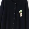 Women's 100% Cashmere Elephant Pattern Round Neck Cardigan Sweater
