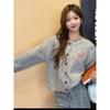 Puppy Applique Candy Color Sweet Long Sleeve Knit Cardigan Sweater Autumn and Winter New Women Clothes Idle Style Outerwear