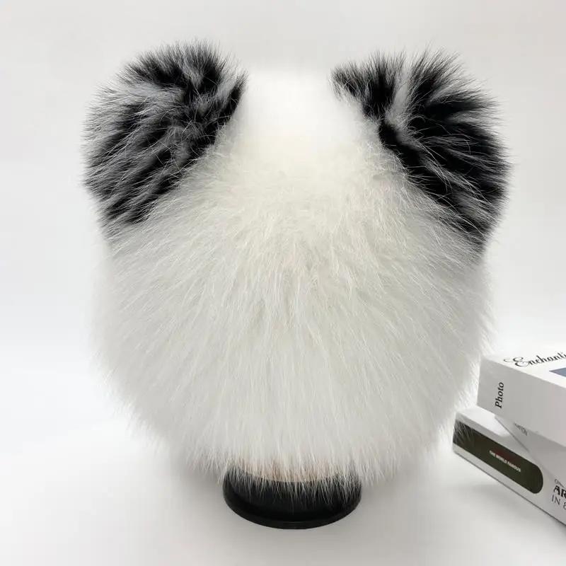 Winter Hat Woman Warm Cat Ushanka Balaclava Russian Fox Fur Trapper Women Bomber Hats Luxury Furry Snow Cap Earflap Fox Fur Hat
