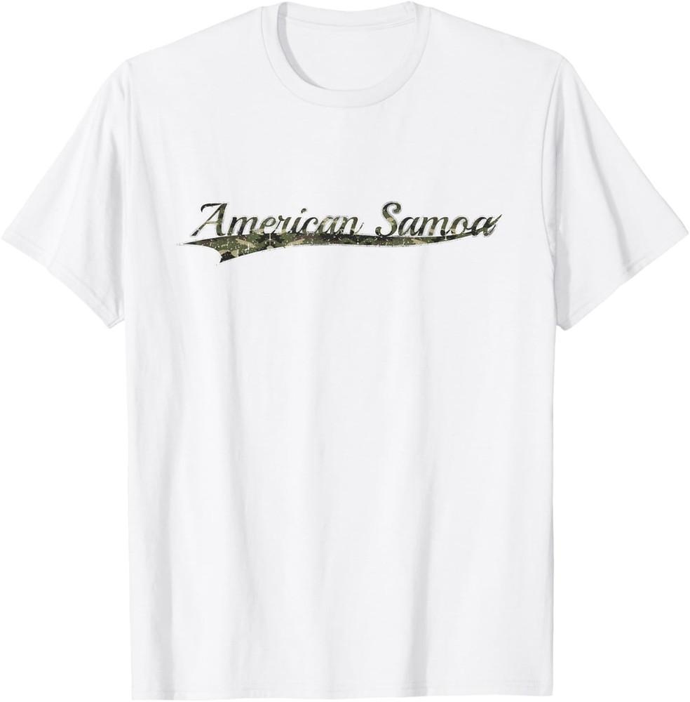 Американское Самоа Камуфляж Винтажная Вдохновленная Ретро Футболка XL