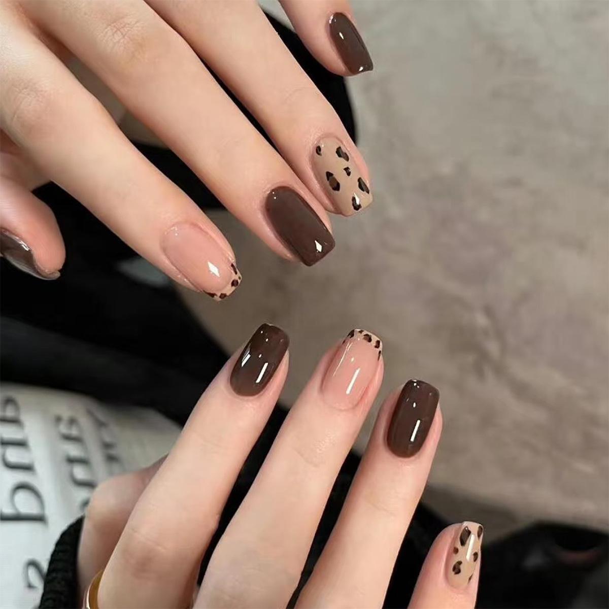 

Caramel & Milk Tea Brown Removable Nail Tips - High-End, Trendy for Autumn/Spring