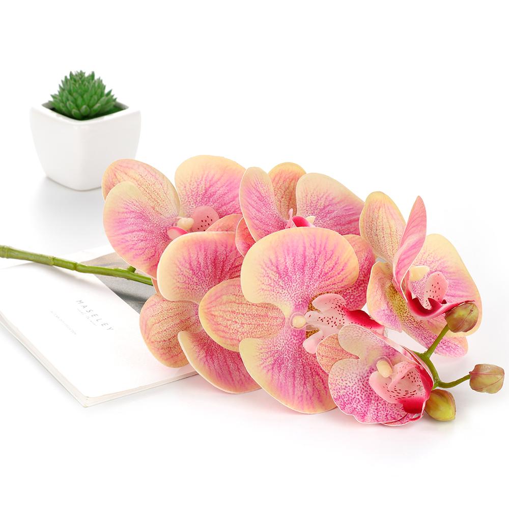 Simulation 3D Phalaenopsis 70cm Cloth and Plastic Artificial Flower Spray for Offices Coffee Houses