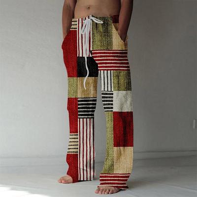 Lockere, legere, einfarbige Hose für Herren mit Gunpey-Reverse-Print und geradem Bein