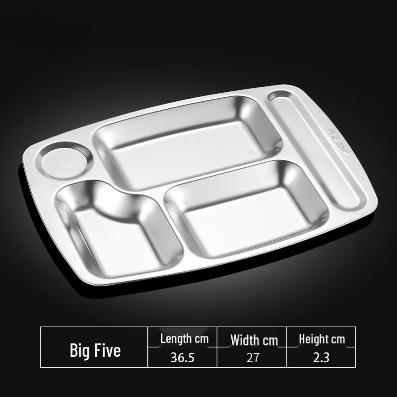 316 Stainless Steel 5-Compartment Dinner Plate Set