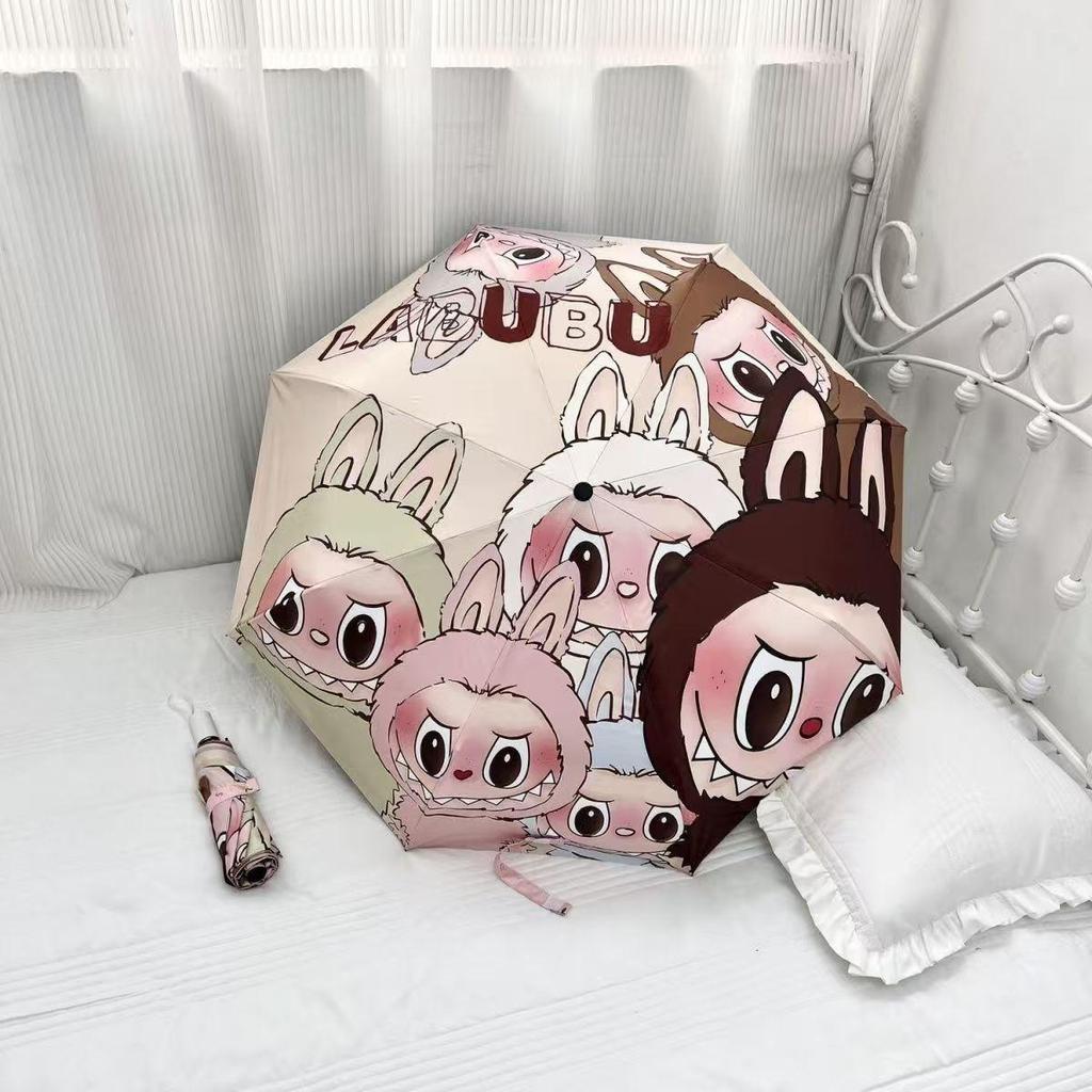 Bubble Mart labubu Automatischer Schirm Sonne und Regen Dual-Use Sonnenschirm Sonnenschutz UV-Schutz