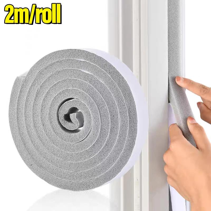 

32M Self-Adhesive Foam Window Sealing Strip Weather Stripping Door Resilience Seal Tape Soundproof Windproof Insulation Strips 1cm сірий