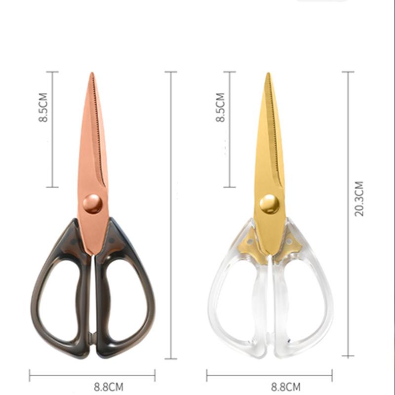 High-Quality Transparent Scissors with Sharp Titanium Blades Kitchen Scissors Household Scissors Office Scissors Paper Cutting Scissors Tailor