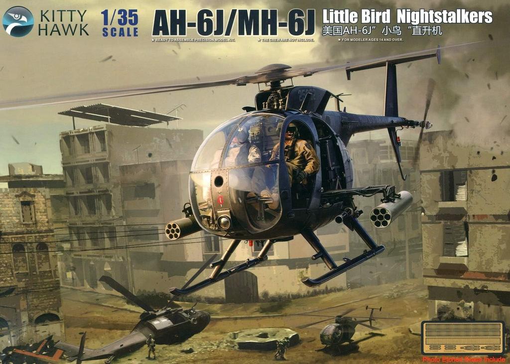 Kitty Hawk Model Little Bird Night Stalkers Plastic Model KH50003 1/35 AH-6J/MH-6J (Helicopter)