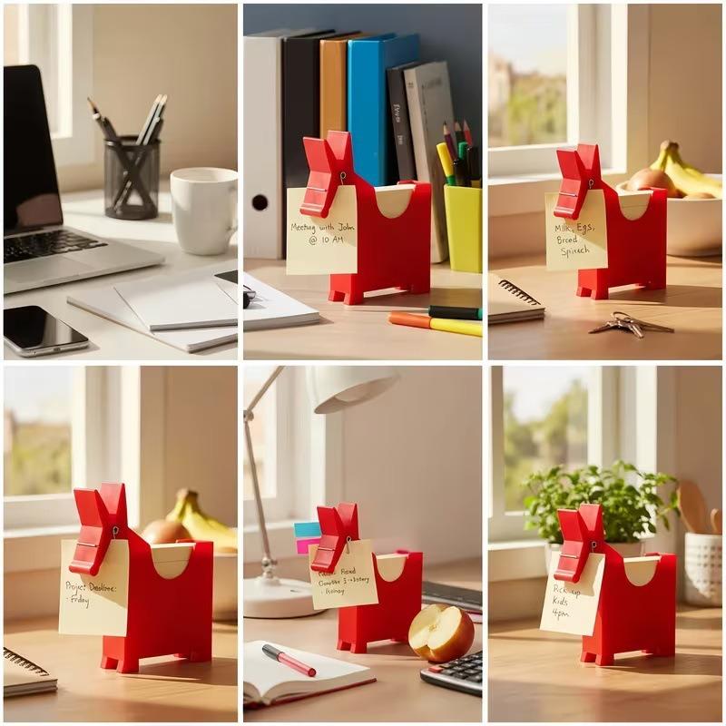 Cute Mule Desktop Decor Note Clip Multi Function Storage Holder Office Desk Organizer Photo Memo Clip Stationery Supply