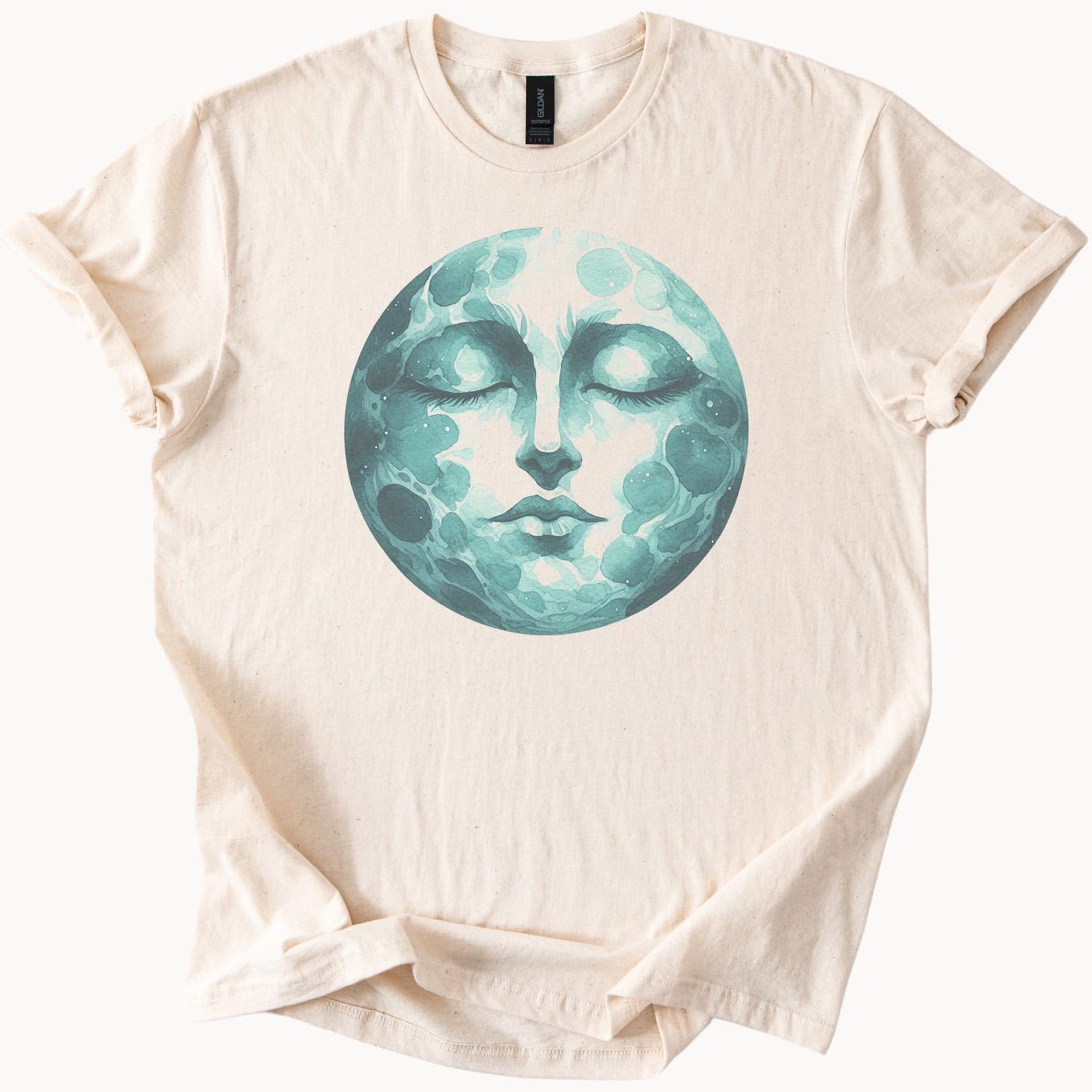 Moon Graphic T Shirt Celestial Space Art Tee Lunar Print Shirt Astronomy Gift Moon Phase Graphic Top Cosmic Unisex Shirt Outer Space Tee 150