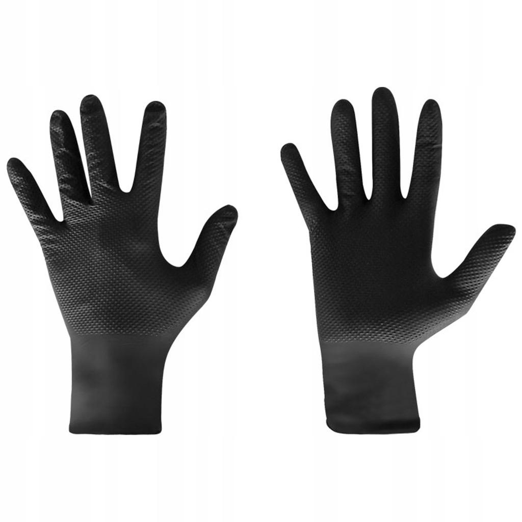 Disposable nitrile gloves black 100 pcs M GRIP very strong Vorstahl