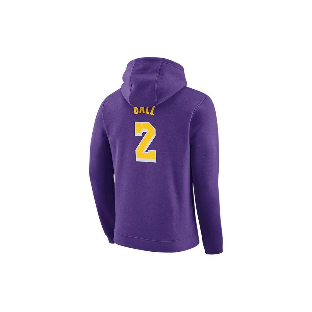 Nike Alphabet Logo Print Pullover Hoodie Men Tops Purple 929287-504