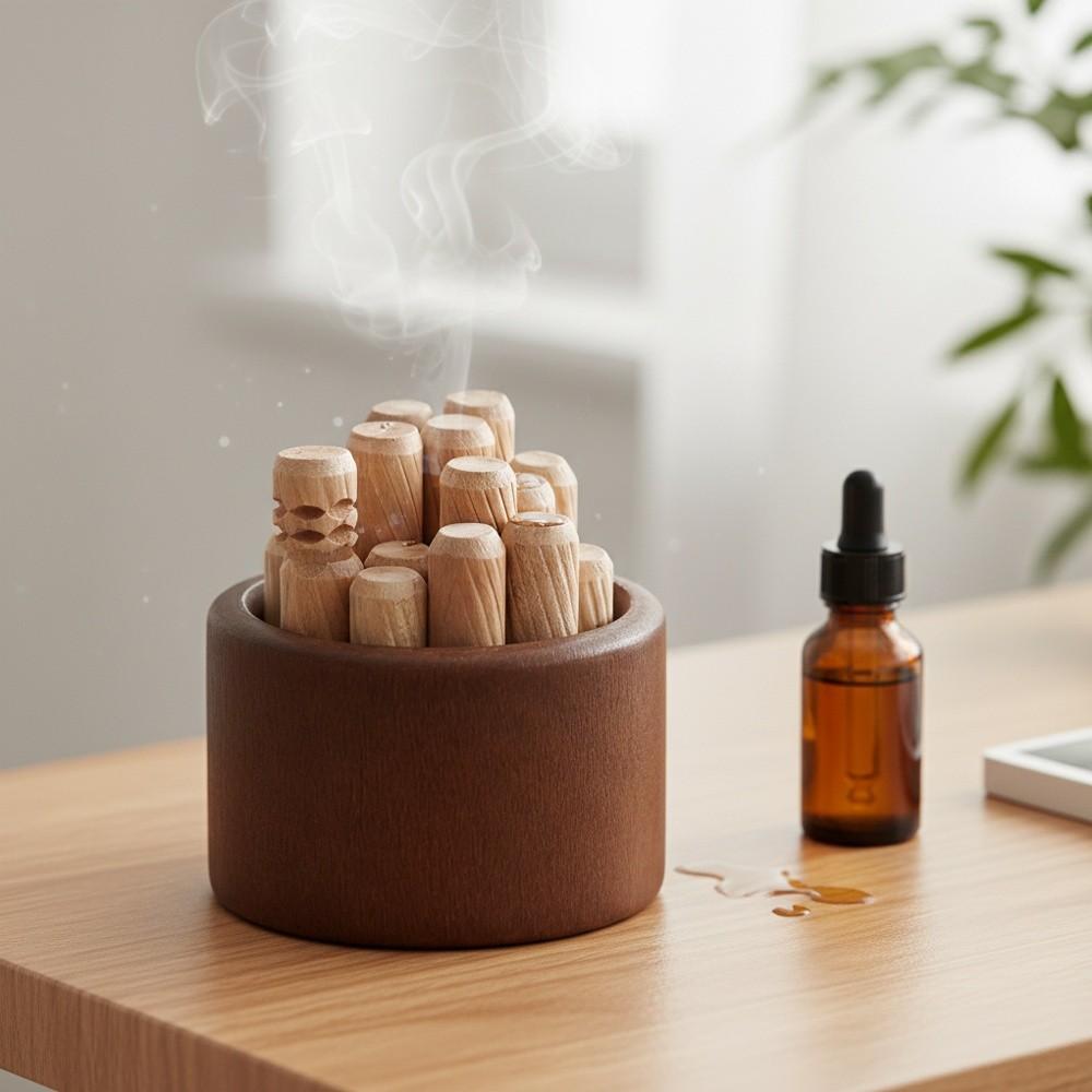 New Wooden Essential Oil Diffuser Fireless Slowly Volatile Aromatherapy Inhaler Long-lasting Floral Car Ornaments