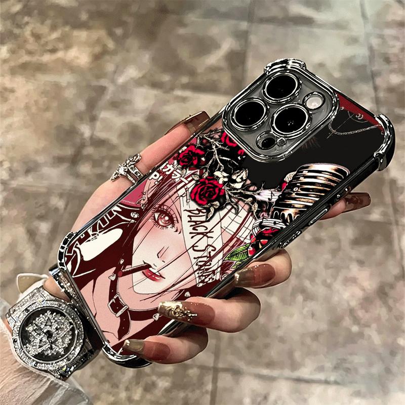 NaNa Osaki Anime Plating Phone Case For Iphone 16 17 Pro Max Air 16E 14 15 Plus 12 13 Mini Anti-Fall Airabag Cover