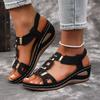 Fashionable Women'S Thick-Soled Open-Toe Sandals | Breathable Platform Heel with Ankle Straps, Slip-on Design, Elegant and Comfortable,for Casual Wear