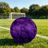 1 Stück Lila Neon Geometrie Thema Fußball, Größe 5, Leichtes PVC, Strapazierfähiger Outdoor-Trainingsfußball, Geschenk m61435