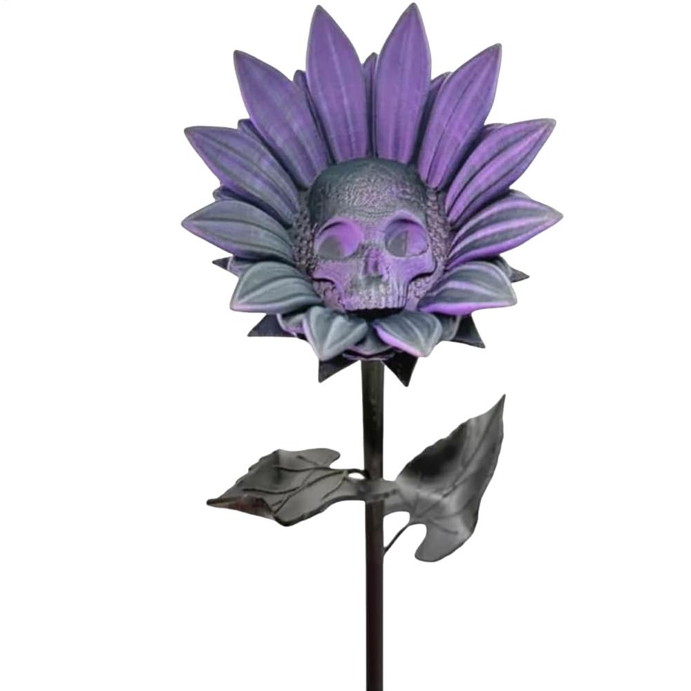 Halloween Skull Sunflower Skull Yard Signs Table Centerpieces Gothic For House Decoration Prop Ornament