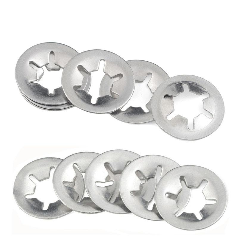 350Pcs Plum Blossom Hole Retaining Ring Bearing Clip Retaining Ring Set 304 Stainless Steel Plum Blossom Inner Tooth Retaining Ring M3M4-M12