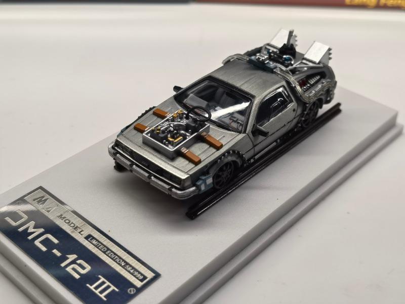 MJ 1/64 Legierung Zurück in die Zukunft Zeitmaschine DMC-12 Diecast Modellauto Klassisches Metall Präzisionsfahrzeug Sammlung Display Geschenk