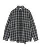 STANDARDERROR 87-Stan130 Nerd Mood Oversized Pocket Long Sleeve Check Shirt Black