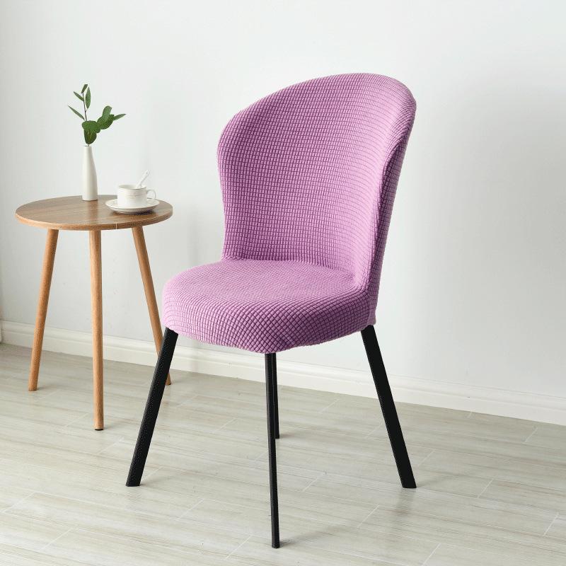 Jacquard Dining Chair Cover Arc Shape Chair Slipcover Stretch Seat Cover Chair Covers for Hotel Banquet Kitchen Bedroom Wedding