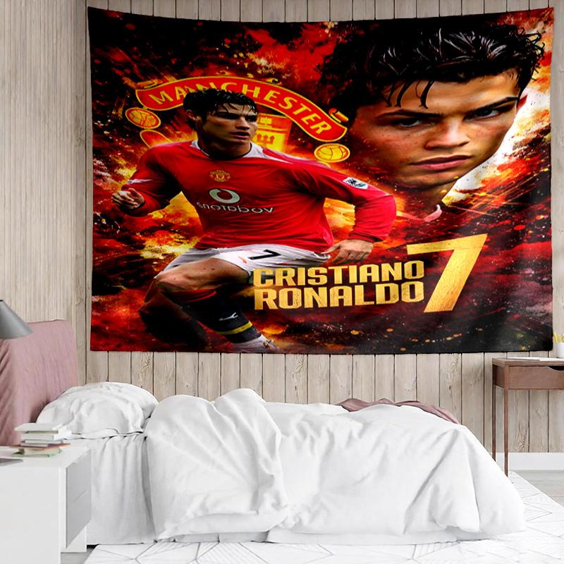 Man United Soccer Action Tapestry, Unique Design Tapestry, Suitable for Bedroom,Livingroom, Playroom,Heartwarming Fan Holiday Gifts