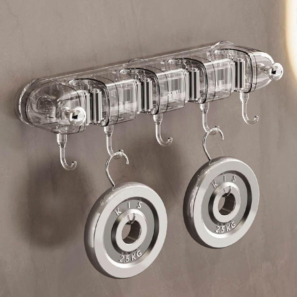 Self-Adhesive Suction Cup Mop Clamp Punch-free Mop Clip Rack Broom Mop Holder Bathroom