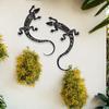 2D Metal Gecko Silhouette 2pcs Flat Iron Wall Art Sculpture Outdoor Home Garden Decor