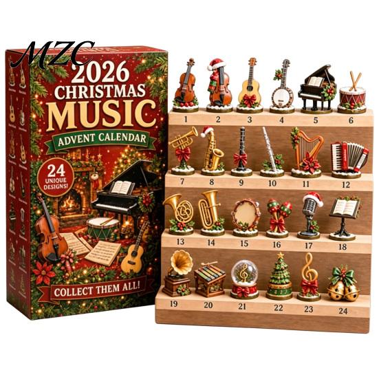 Gift for Music Lovers Christmas Advent Calendar 2026, 24 Mini Musical Instrument Ornaments Countdown Calendar, Musician Holiday Exquisite Box