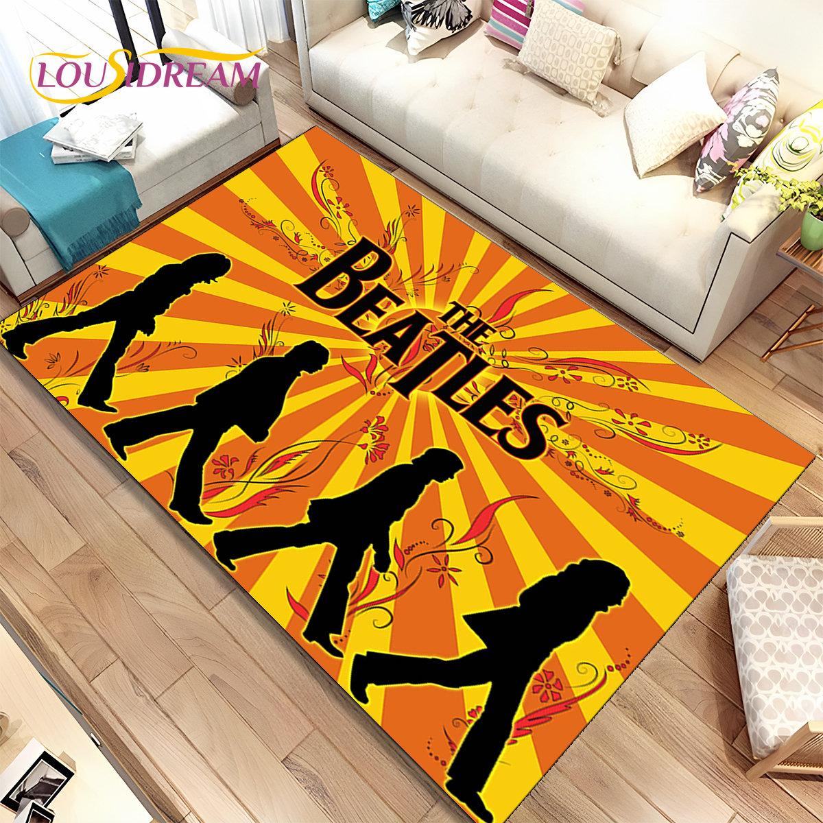 

3D B-Beatles Рок-гурт Килимок, килимок для дому, вітальні, дитячої спальні, дивана, килимок, діти грають, нековзкий килимок 100x150cm(39x59in)