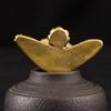5cm Vintage Messing Zittende Zen Kikkersbeeldje Sculptuur Rookwarenhouder Bureauornament Antiek Messing Meditatietuin Decoratie