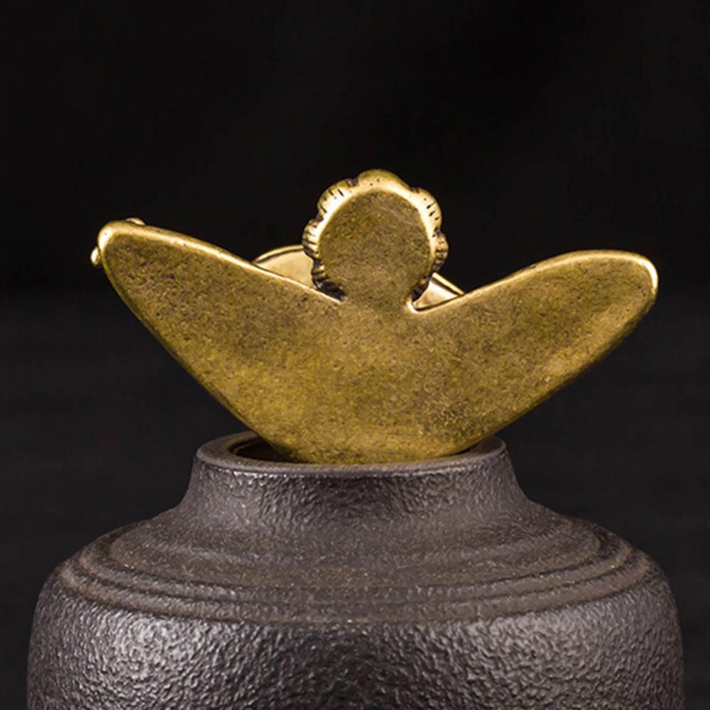 5cm Vintage Messing Zittende Zen Kikkersbeeldje Sculptuur Rookwarenhouder Bureauornament Antiek Messing Meditatietuin Decoratie