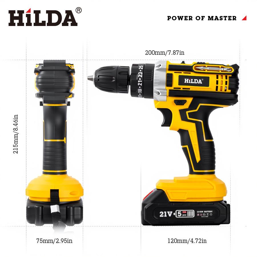 High-Power Lithium Battery Impact Drill Set - Portable Electric Screwdriver