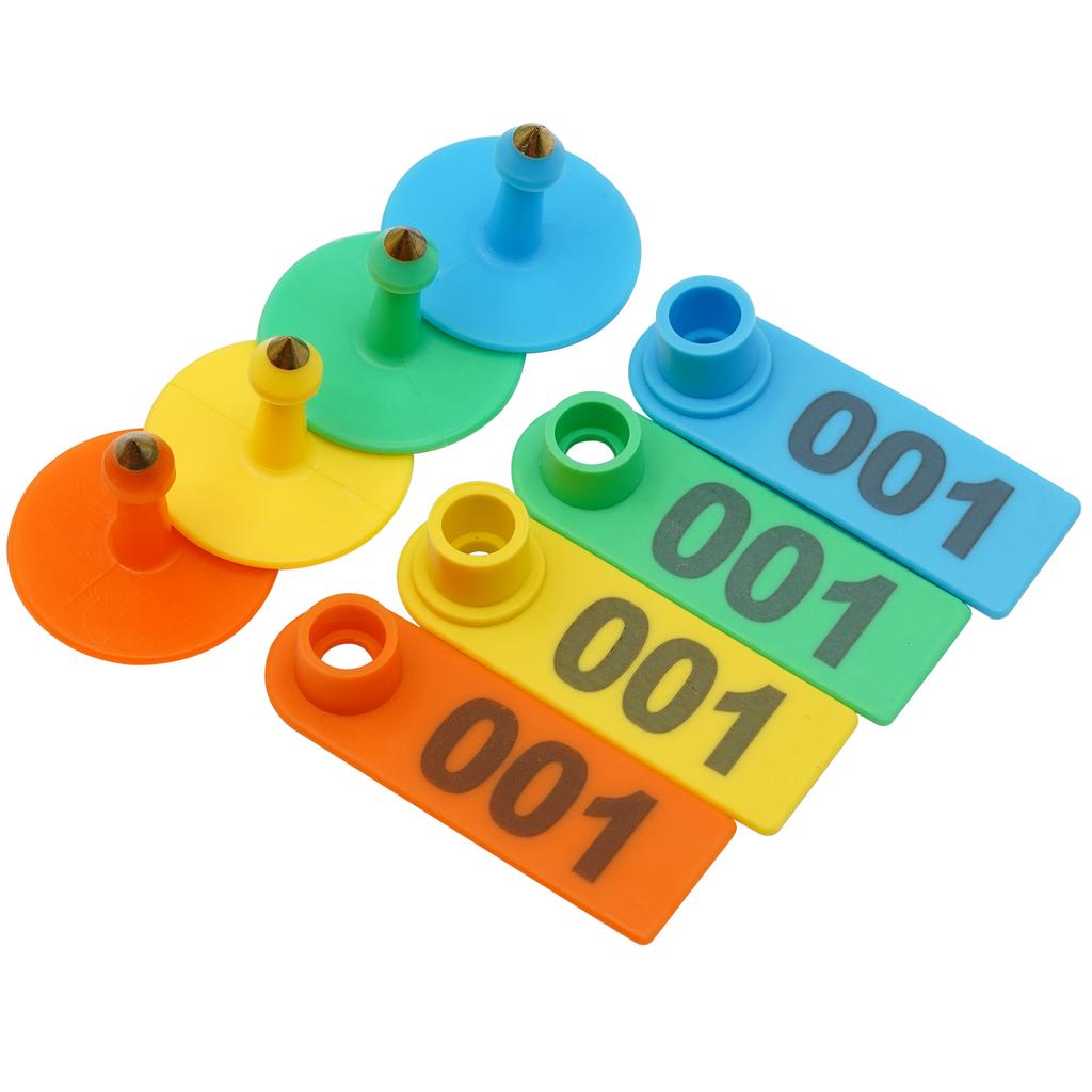 No. 1-500 Sheep Ear Tag Signs with The Word Ear Laser Typing Copper Head Earrings Farm Animal Identification Card 100Pcs