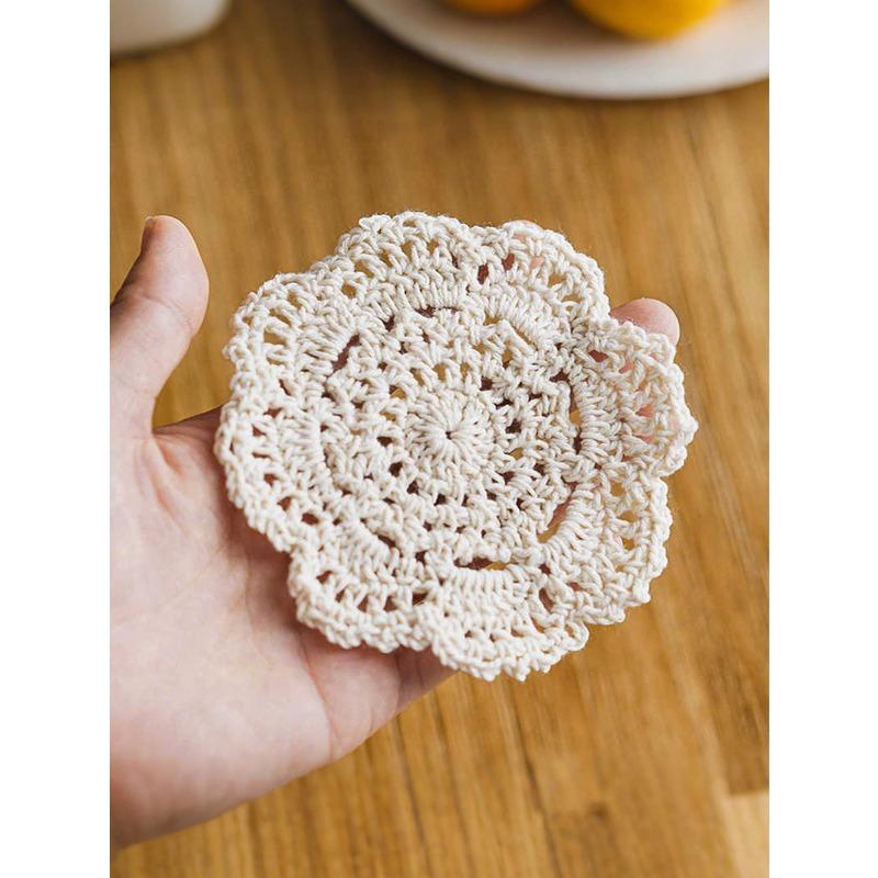 Vintage Coasters, Handmade Woven Insulation Mats, Creative Hollow Crochet Decorative Pads