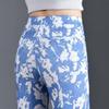 Denim Blue Stylish Micro-Flare Summer Pants - Plus Size Slim-Fit Versatile Casual Women's Trendy Long Pants