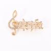 Fashion Exquisite Music Note Style Brooch Gold Silve Color Crystal Brooches For Women Musician Gift Concert Routine Jewelry