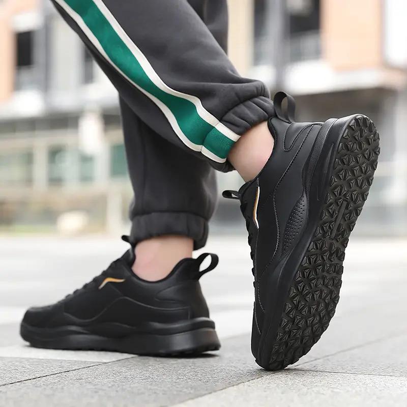Zimowe Męskie Sneakersy Oddychające Ciepłe Skórzane Buty do Chodzenia Biegania z Futerkiem Outdoor Lekkie Antypoślizgowe Męskie Buty Śnieżne Sportowe