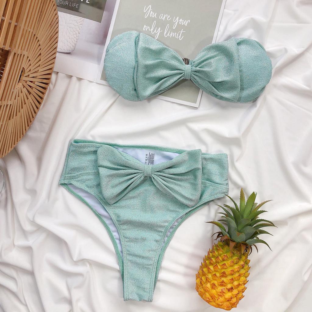Dámské plavky jednobarevné flitrované sexy bikiny jednodílné plavky Plážové plavky