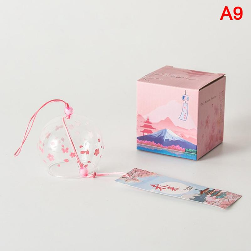1Pc 1Pc Kreative Japan Stil Hibiscus Decor Muster Glas Hängen Windspiel