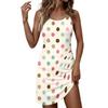 Sleeveless Polka Dot Print Casual Dress Women Round Neck Summer Dress Lightweight Relaxed Fit Knee Length Dress